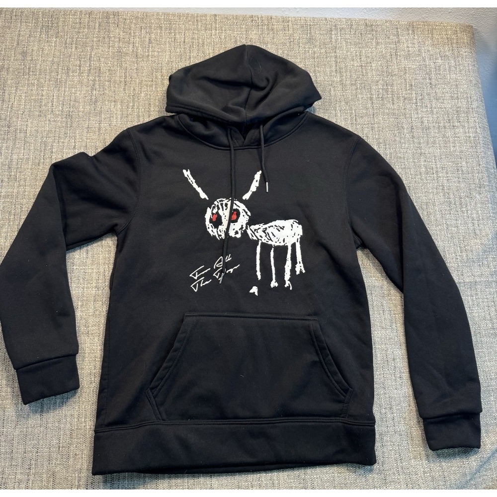 For All the Dogs Black Back Print Hoodie / First Man Shooter Drake‎ Sexy Red Med